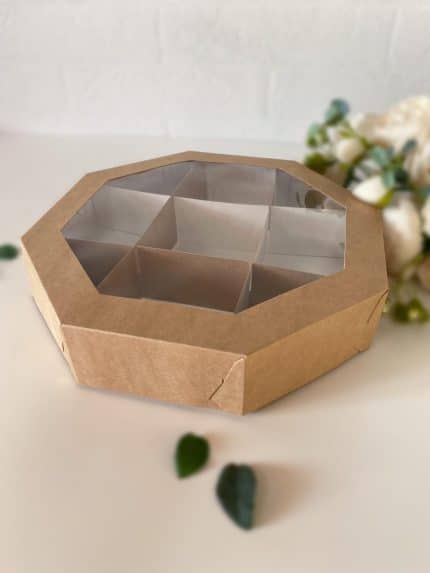 Менажница восьмигранник под орехи/сухофрукты/чай, крафт