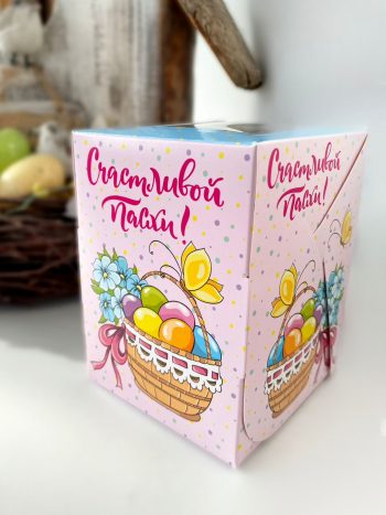 Упаковка под 1 капкейк/кулич "Счастливой пасхи с корзинкой" — изображение 2